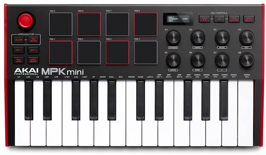 Klavišinis muzikos instrumentas Akai, MPK Mini MK3, MIDI USB